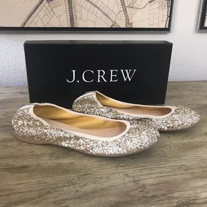 Women’s Gold Glitter Italian Ballet Flats.